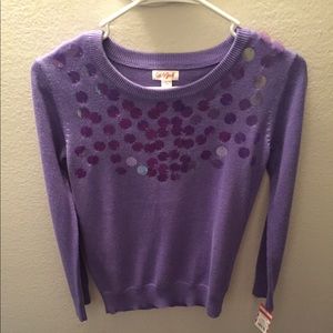 Purple sweater with sequins. NBW. Tag still on.
